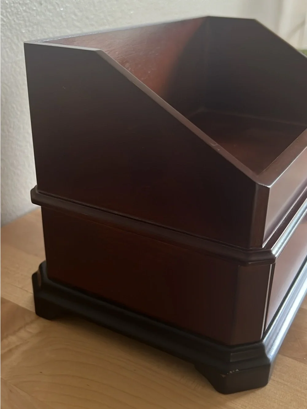 Bombay Co Vintage Wooden Desk Organizer Letter Holder 1 Drawer Stationary Box